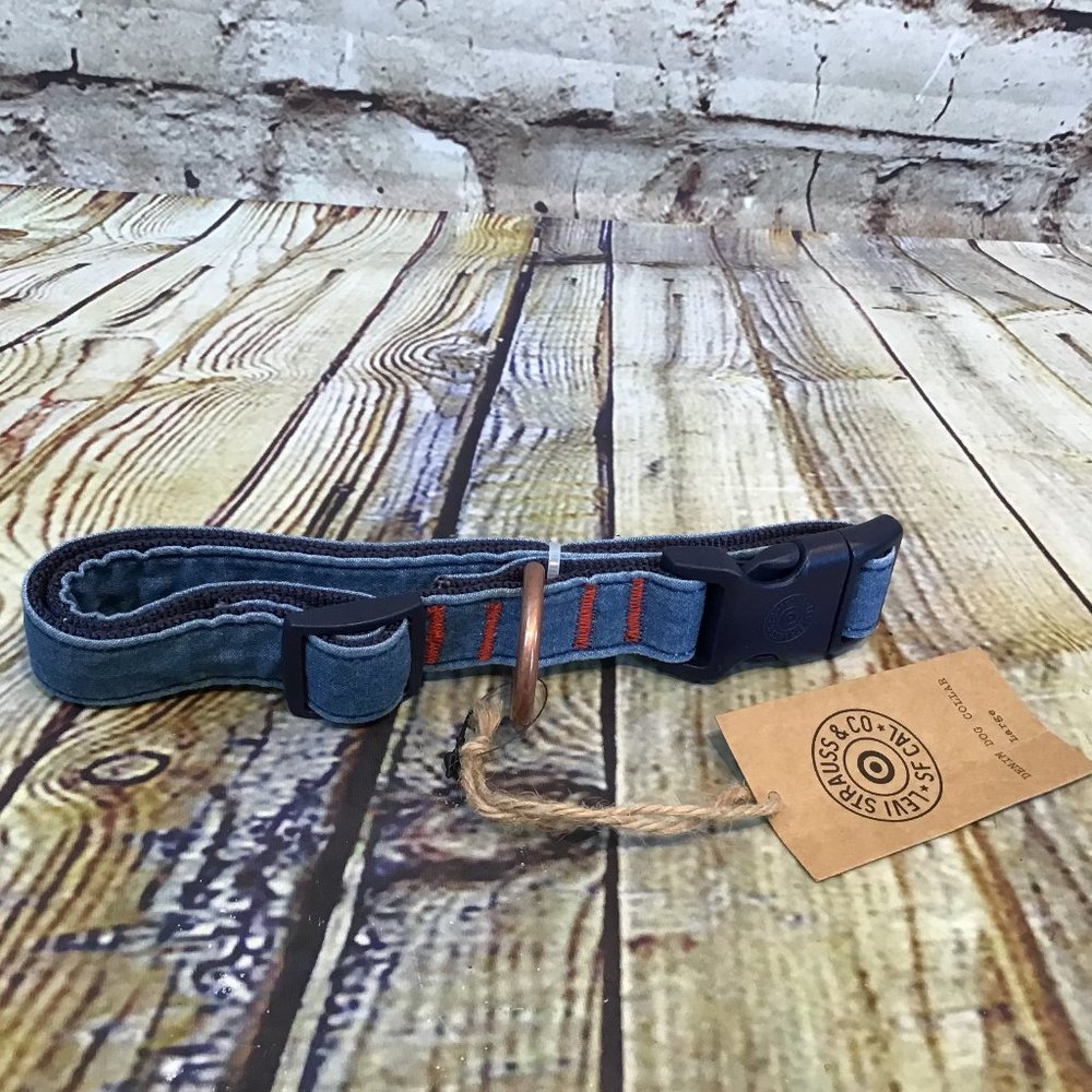 Levi's Strauss Co. Limited Edition Blue Denim Copper Dog Collar Sizes Medium